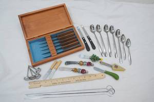 Vintage Steak Knife Set, Cheese Knives, Steak Thermometers, Grapefruit Spoons and more
