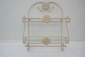 Metal Bathroom Shelf w2 glass shelf inserts