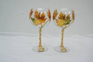Hand-Gilded Grapevine Wine Glasses by Uno Alla Volta