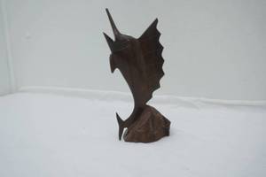 Vintage Hand-Carved Ironwood Marlin or Swordfish Figurine 9 tall by 4