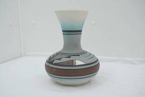 Navajo Pottery Vase Signed M. Nez. 9.25 tall by 4.25 diameter