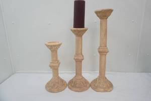 Pillar Candle Holders. Set of 3 (not stone)