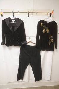 Womens Black VelourVelour-Style Tops and Pants. Size 14, L, L
