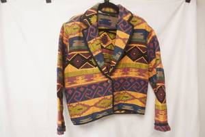 Vintage Southwestern Tapestry Jacket. Aztec Pattern. Womens Size L