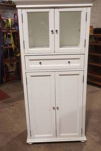 White Kitchen, Pantry, Bathroom Hutch or Storage Cabinet