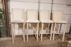 4 Upholstered Metal Bar Stools
