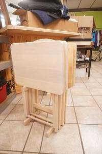 Wooden TV Trays & Storage Rack