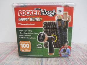 As Seen on TV 100 Pocket Hose Copper Bullet Lead-Free, Burst-Resistant & Kink-Free Expandable Hose