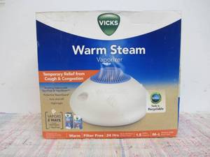 Vicks Warm Steam Vaporizer Humidifier with Night Light - 1.5gal - 600 sq ft - White