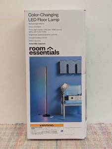 Color Changing LED Floor Lamp with Remote Control Mood and Ambient Lighting Black - Room Essentials