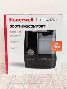 Honeywell HWM845 Warm Mist Humidifier with Essential Oil Cup Filter Free Black Quiet Operation, 24-Hour Run Time, ETL Listed