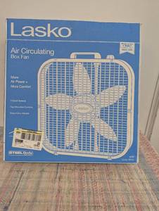 Lasko 20 3-Speed Box Fan with Save Smart, 3733, White