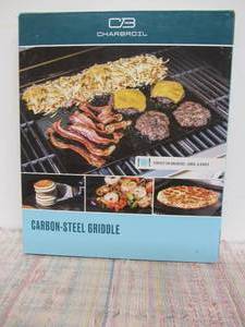 Charbroil Carbon Steel Heat-Resistant Griddle Stone Grill Topper Silver