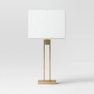 Window Pane Table Lamp with USB Nickel - Threshold