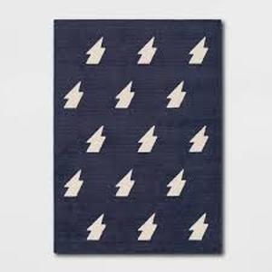Pillowfort Kids Lightning Bolt Rug, 4 x 6 Feet - Blue