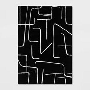 53x7 Abstract Lines Outdoor Area Rug Black - Threshold