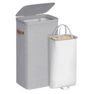 SONGMICS Laundry Basket, 100 L Laundry Hamper, with Lid and Handles, Removable Liner, Easy Assembly