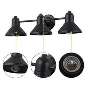C Cattleya 23.5 in. 3-Light Powder-coated Black Vanity Light Fixture