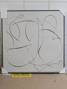 30 x 30 - Line Abstract Framed Canvas Wall Art (8301)