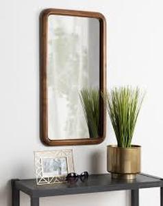 22  Rounded Rectangle Wall Mirror Walnut Brown - Threshold (6605)