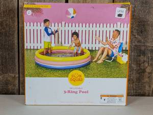 Ring Pool 105 gal Round Kiddie Pool - YellowPinkNavy - Sun Squad
