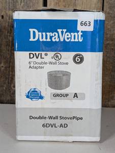 Model DVL Double Wall Stove Pipe 6in. Diameter Stovetop Adapter, No Damper