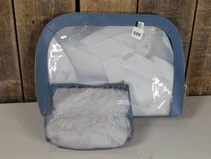 Blue Clear Make-Up BagOrganizers, Comes with Big Bag & Smaller Bag