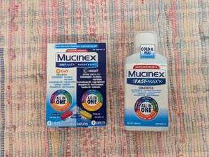 Set, Mucinex Fast-Max & Nightshift Cold & Flu Caplets, 10 ct & Mucinex Fast-Max Cold and Flu Medicine All-in-One Maximum Strength Liquid for Chest Congestion, Cough, Sore Throat, Nasal Decongestant, 6 fl oz