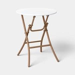 Steel Round French Cafe Outdoor Patio Bistro Table Beige - Threshold
