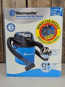 Vacmaster 1.5gal WetDry Vac with Bonus Car Nozzle Portable Electric Shop Vacuum