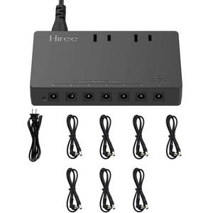 Hiree-H14 Guitar Pedal Power Supply with Seven 9V DC Outputs  2- 120V AC Output