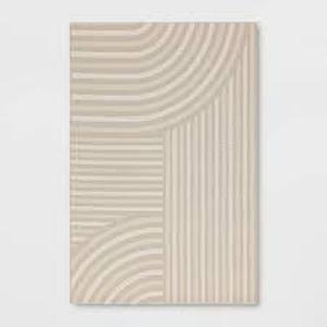 311x55 Linear Geo Rectangular Indoor Outdoor Area Rug Tan - Room Essentials