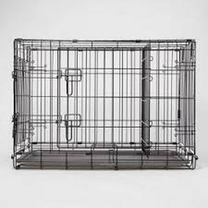Wire Collapsible Dog Crate - L - Black - Boots & Barkley Metal Frame
