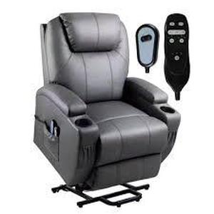Gray Leather Power Lift Standard Recliner with Power Lift