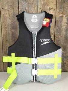 Speedo Adult Life Jacket Vest - BlackLime Green XSS