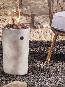 17 Pipestone Outdoor Column Fire Pit Gray - Threshold Modern Propane Gas Firepit with Lava Rock and Cover
