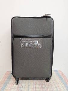Skyline Softside Large Checked Spinner Suitcase - Gray Heather Expandable Spinner Luggage
