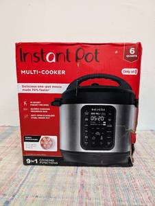 Instant Pot 6qt 9-in-1 Pressure Cooker Bundle Exclusive Bonus Silicone Pan with Lid, Rice & Multi Cooker, Stainless Steel