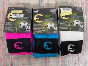 6 Pair of Puma Soccer Socks Size M 1-3
