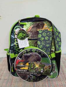 Jurassic World Rebirth 5 Pc Backpack Set Lunch Kit Bottle Pencil Pouch Keychain