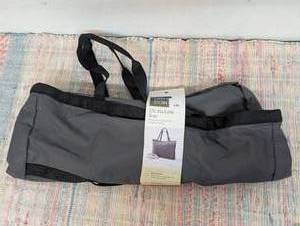 Daypack Packing Tote Bag - Open Story Gray Travel Handbag with Zip Closure