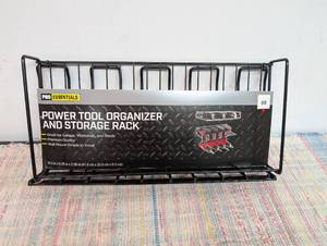 Pro Essentials Power Tool Organizer and Storage Rack, Black
