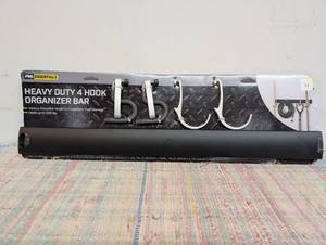 Pro Essentials Heavy Duty 4 Hook Organizer Bar, 24 in