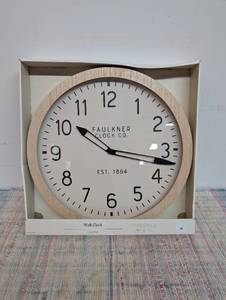 16 Wall Clock Wood - Threshold