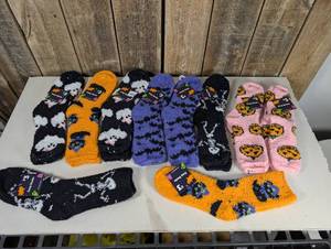 Cozy Halloween Socks, 10 Pairs, Shoe Size 4-10
