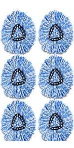 Spin Mop Replacement Head - 6 Pack RinseClean Mop Refills with Base Compatible with O-Cedar Triangle Spin Mop