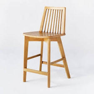 Linden Modified Windsor Wood Counter Height Barstool Natural - Threshold designed with Studio McGee Rubberwood Frame, 250lb Capacity