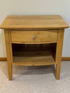 Wooden Nightstand with Drawer and Open Shelf - Made in China