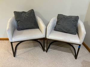 Unbranded Modern Upholstered Lounge Chairs (Lot of 2)