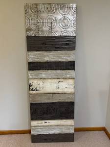 Contemporary Abstract Wall Sculpture - Multi-Panel Tiered Textured Blocks